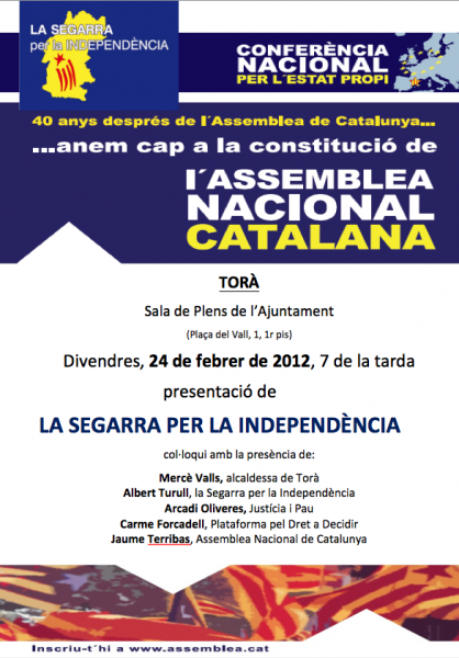 Cartell acte LA SEGARRA PER LA INDEPENDíˆNCIA