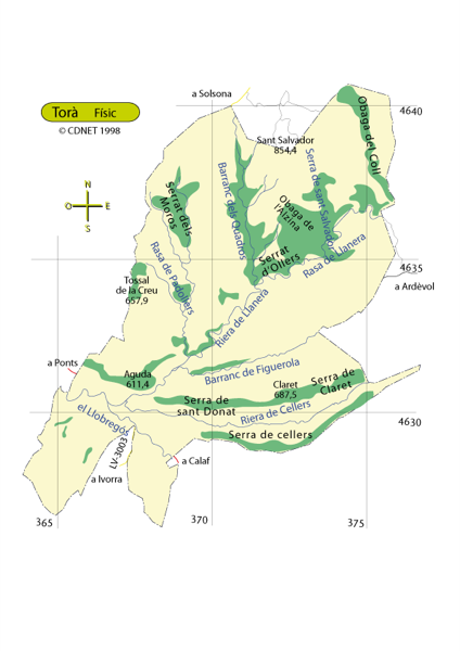 mapa fí­sic del terme