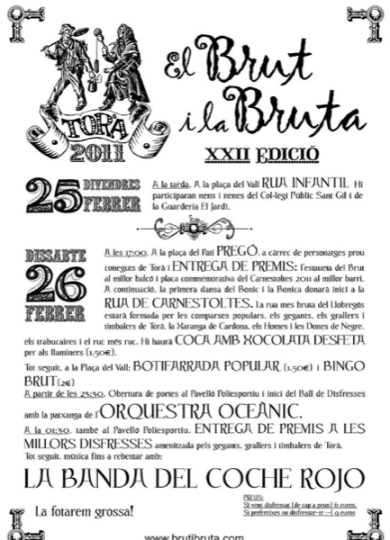 7 de Febrer de 2011 Programa d'actes  Torà - 