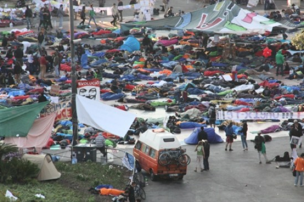 27 de Maig de 2011 Detall de l'acampada a plaça catalunya  Barcelona - 