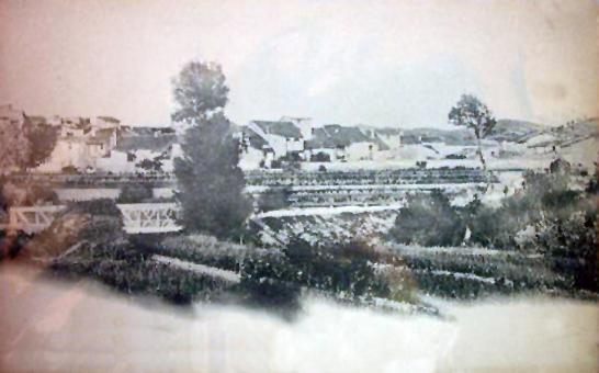 5 de Febrer de 1920 Postal antiga de Torà des la carretera amb l'antic pont de ferro  Torà - 