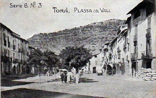 4.5.1920 Postal antiga de la plaça del vall  Torà - 