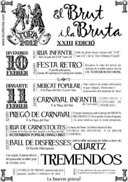 31 de Gener de 2012 Cartell de la XIII edició del brut i la bruta  - 