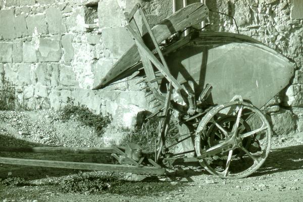 8.8.1989 Màquina de segar Trepat  Torà -  Ramon Sunyer