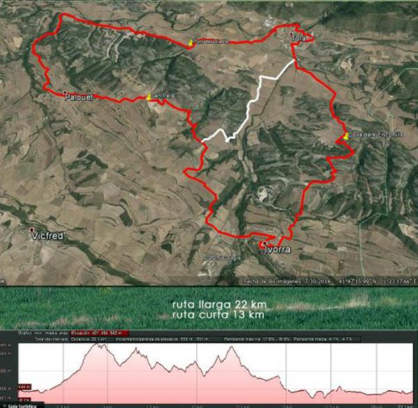 Plànol 34a Caminada Popular de Torà: Ruta d’ Ivorra i Palouet - Torà