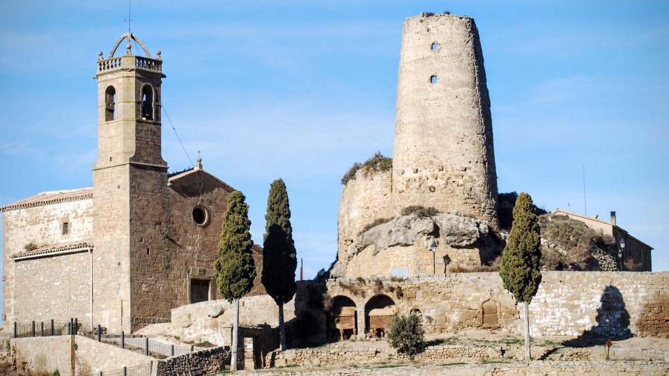 27.12.2015 Església Sant Miquel i torre  Lloberola -  Ramon Sunyer