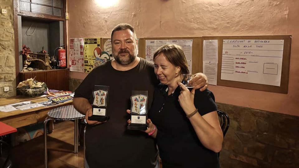 1 de Setembre de 2018 Campionat de botifarra, O. Romero i E. Cunyé sotscampions  Torà -  Elena Cunyé