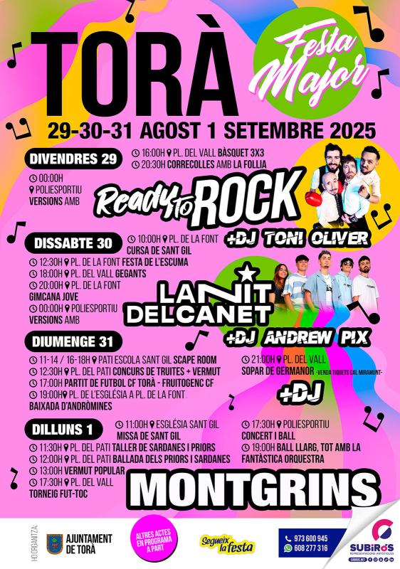 cartell Festa Major de Torà 2025