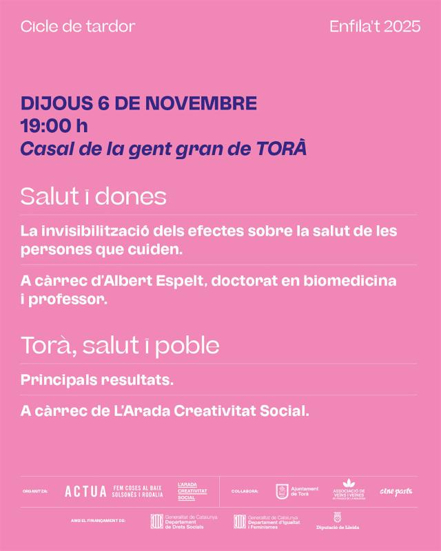 cartell Xerrada 'Salut i dones'