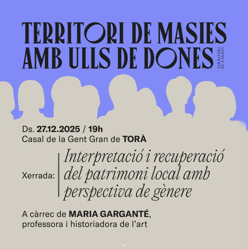 cartell Xerrada: Interpretació i recuperació del patrimoni local amb perspectiva de gènere