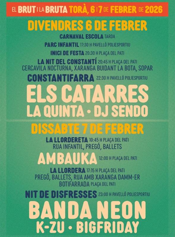 Programa El Brut i la Bruta 2026 - Torà