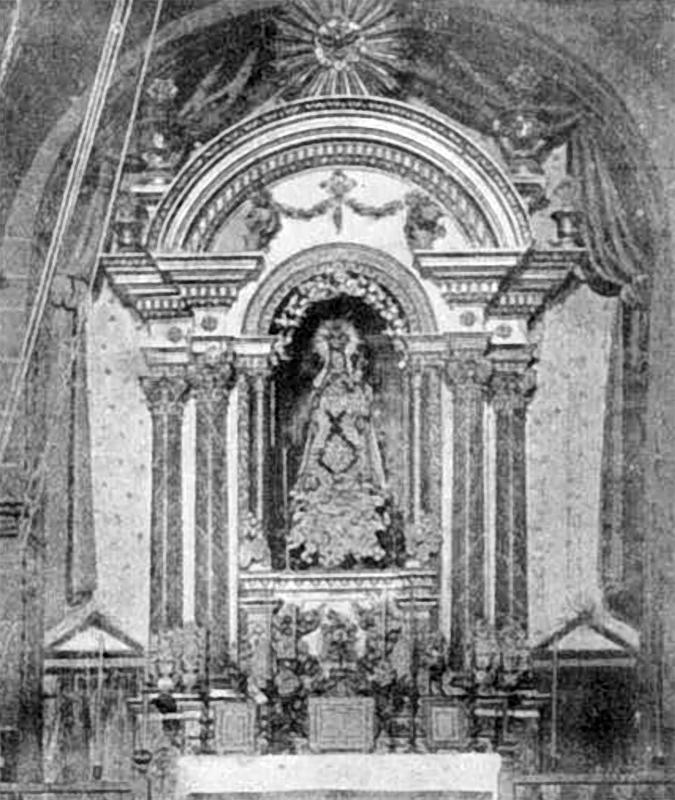 1 de Abril de 1910 - Antic altar de l’església de Santa Maria - Aguda - Arxiu Jaume Coberó