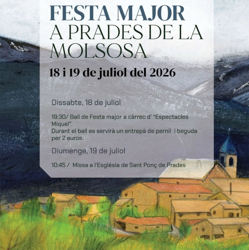 cartell Festa Major Prades de la Molsosa 2026