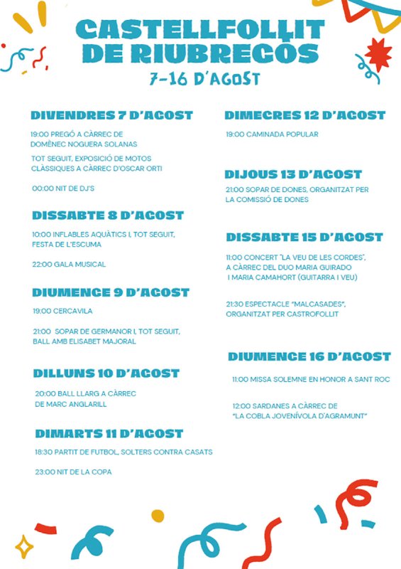 cartell Festa major de Castellfollit de Riubregós 2026