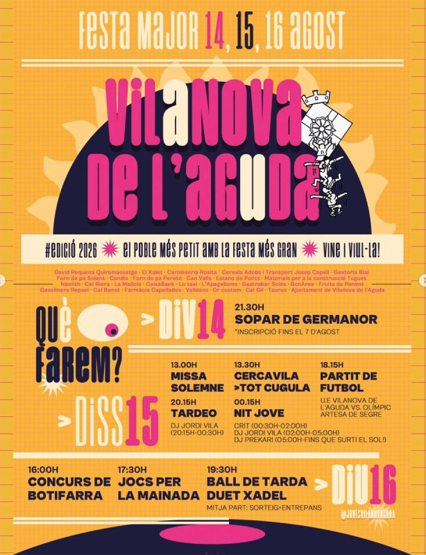 programa  Festa Major de Vilanova de l’Aguda 2026