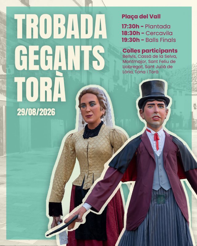 Trobad de gegants Festa Major de Torà 2026