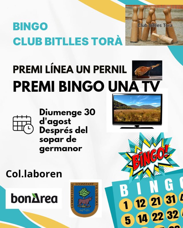 bingo Festa Major de Torà 2026