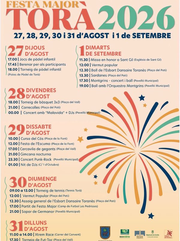 programa Festa Major de Torà 2026