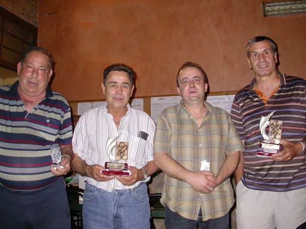 30 de Agost de 2008 esquerra a dreta, Félix í€rias ,sostcampió,Fructuós Gené ,campió, Josep Soler ,sostcampió,Josep Viladrich ,campió  Torà -  ramon sunyer