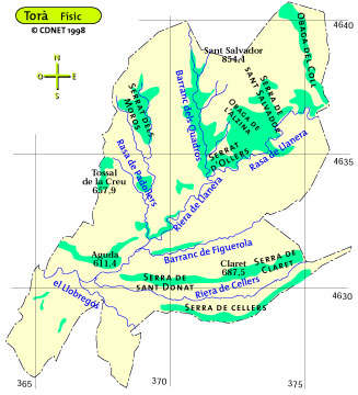 mapa físic del terme mapa físic del terme Torà - cdnet
