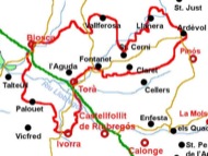 Torà: Plànol del sender del Llobregós  apact