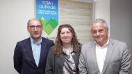 Magí Coscollola, alcalde de Torà,Immaculada Constans, alcaldessa de Queralbs, i Enric Ticó, president de Ferrocarrils de la Generalitat de Catalunya