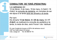 Canvis d'horaris en el servei de Pediatria