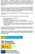 Anunci sobre la subvenció rebuda del Servei d'Ocupació de Catalunya
