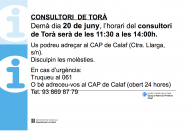 Consultori de Torà horari del  20 de juny