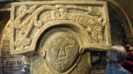 Cellers: Detall capitell cripta  Ramon Sunyer