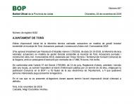 Edicte d’aprovació inicial de la Memòria tècnica valorada: actuacions en matèria de gestió forestal sostenible al municipi de Torà