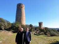 L'alcalde de Torà, Magí Coscollola, i el subdelegat del Govern a Lleida, José Crespín, a Vallferosa