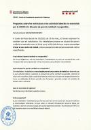 Protecció civil: preguntes sobre les restriccions a les activitats laborals no essencials per la COVID-19. Situació de permís retribuït recuperable