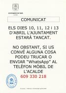Comunicat de l'Alcalde
