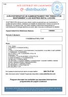 Avís d'interrupció del subministrament elèctric a Claret i Cellers