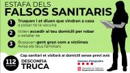 Alerta d'estafa de falsos sanitaris