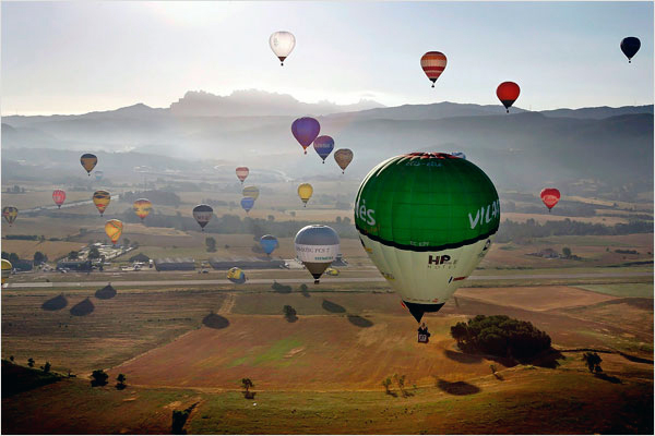 vista del conjunt de globus enlairats