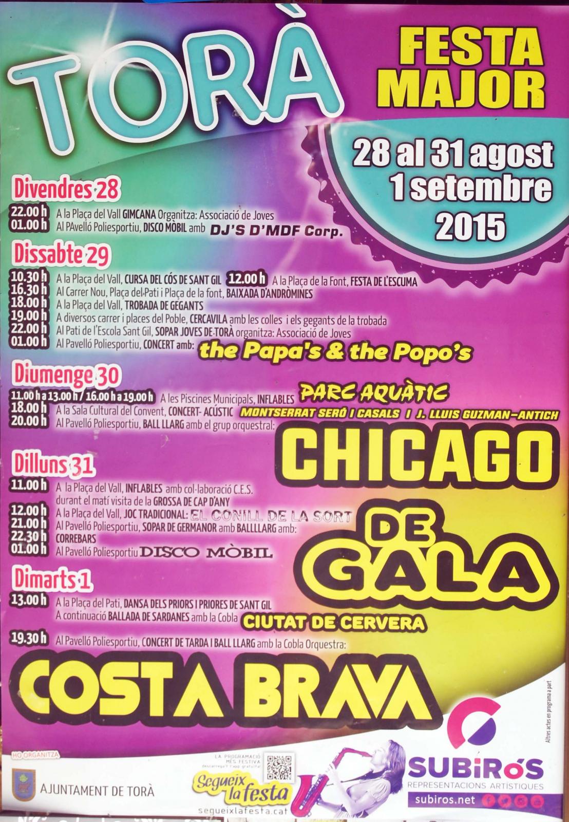 cartell Festa major Torà 2015