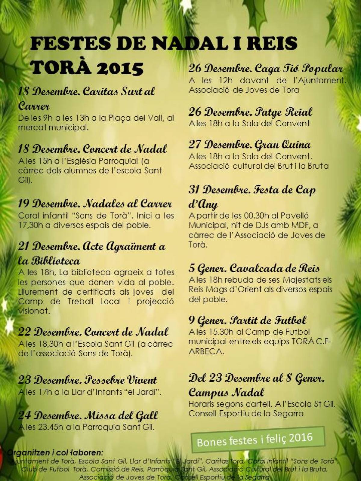 cartell Programa activitats Festes de Nadal i Reis