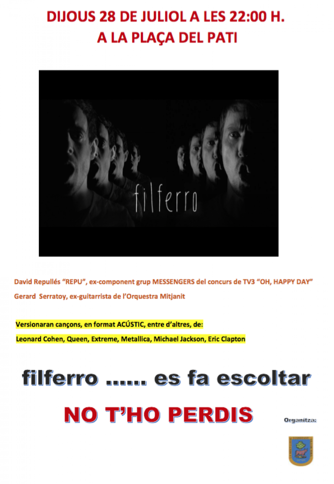 cartell Actuació musical de Filferro