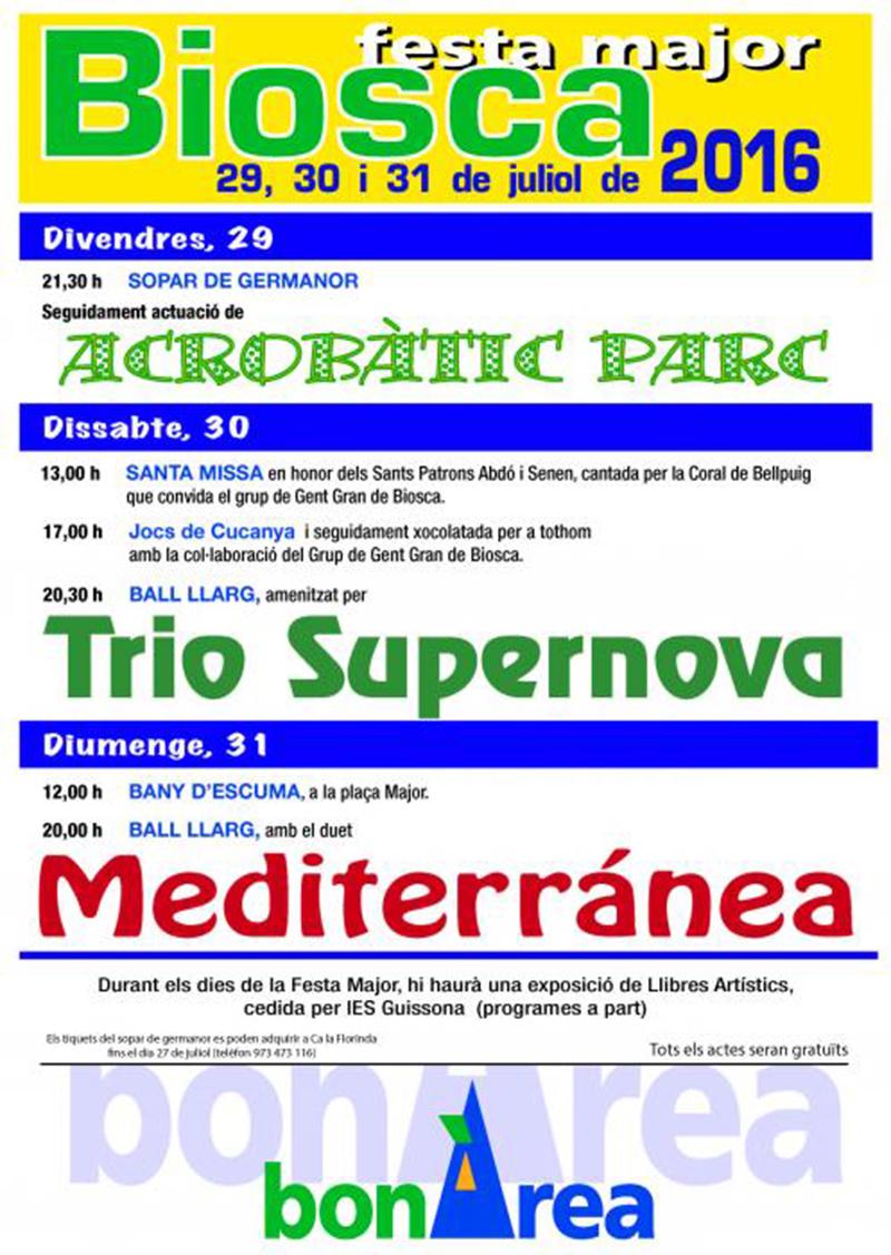 cartell Festa Major de Biosca