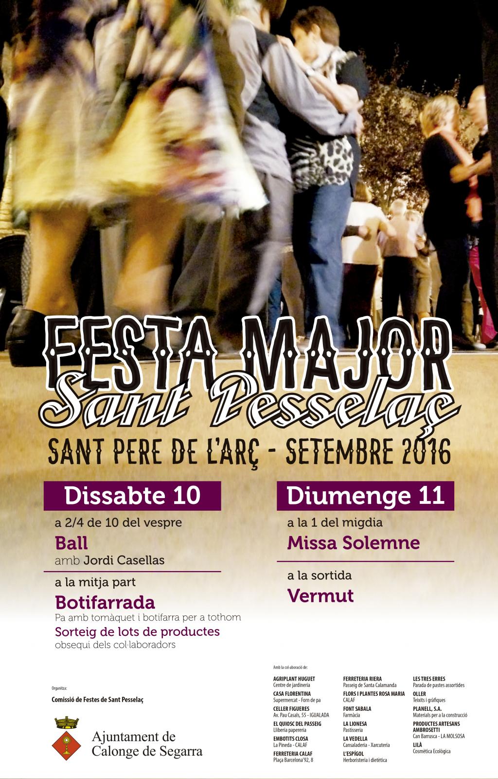 cartell Festa Major de Sant Pere de l’Arç 2016