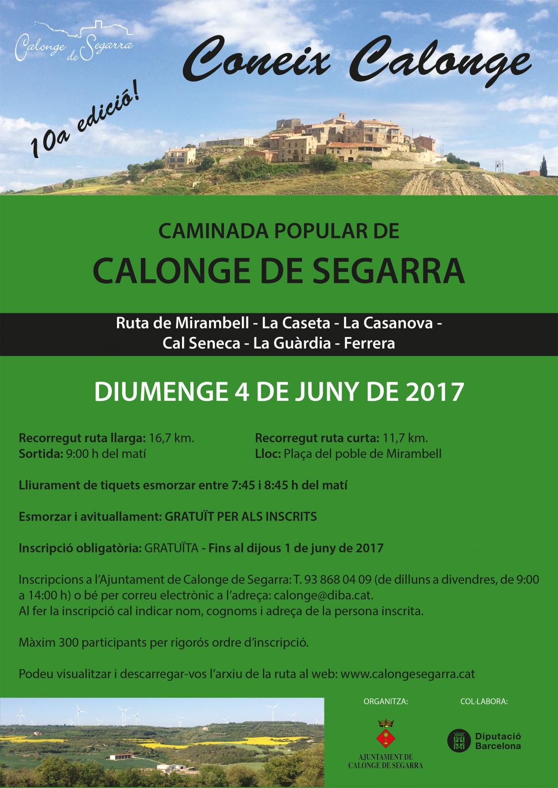 cartell 10a caminada popular Coneix Calonge