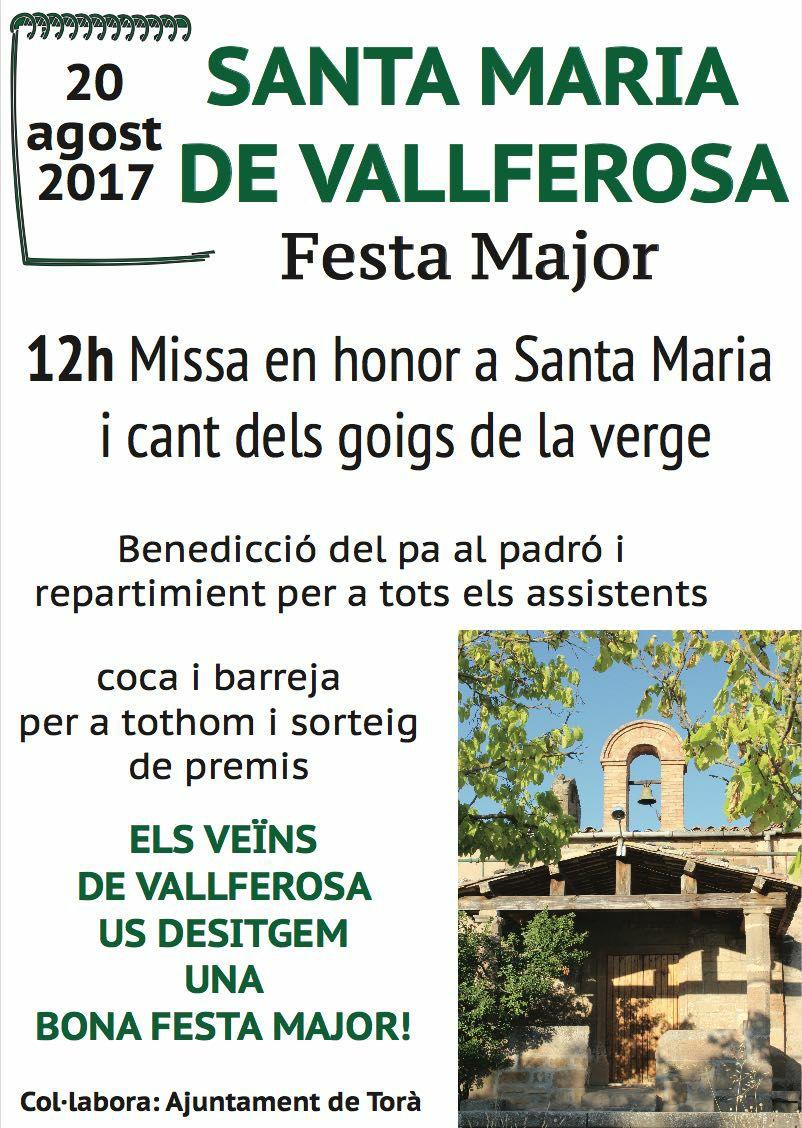 cartell Festa major de Vallferosa 2017