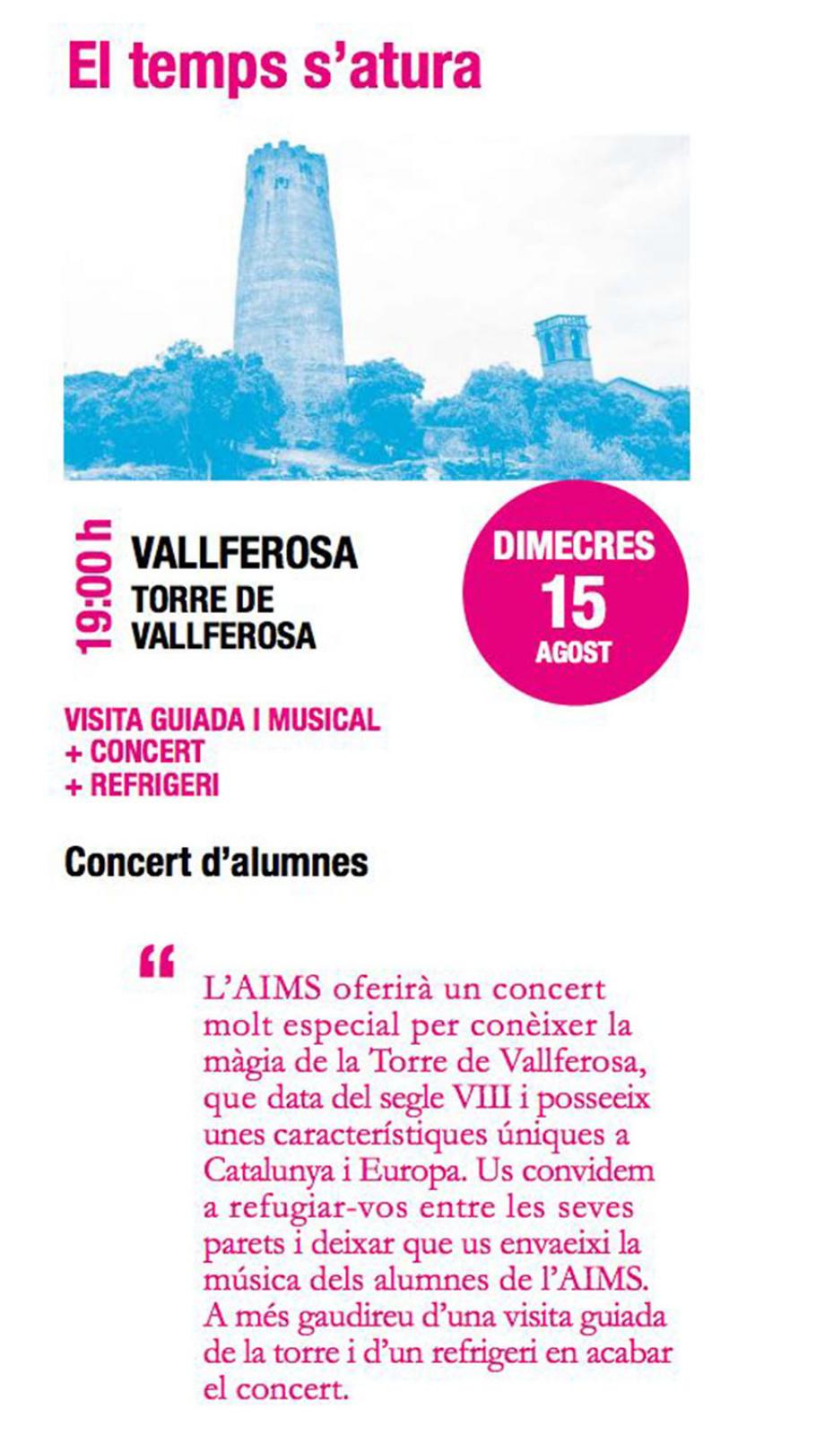 Concert 'El temps s'atura' a Vallferosa
