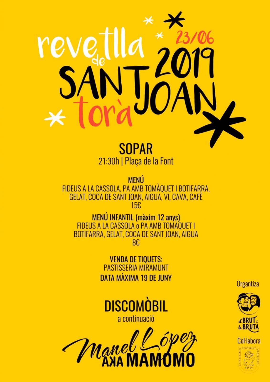 Revetlla de Sant Joan 2019 a Torà