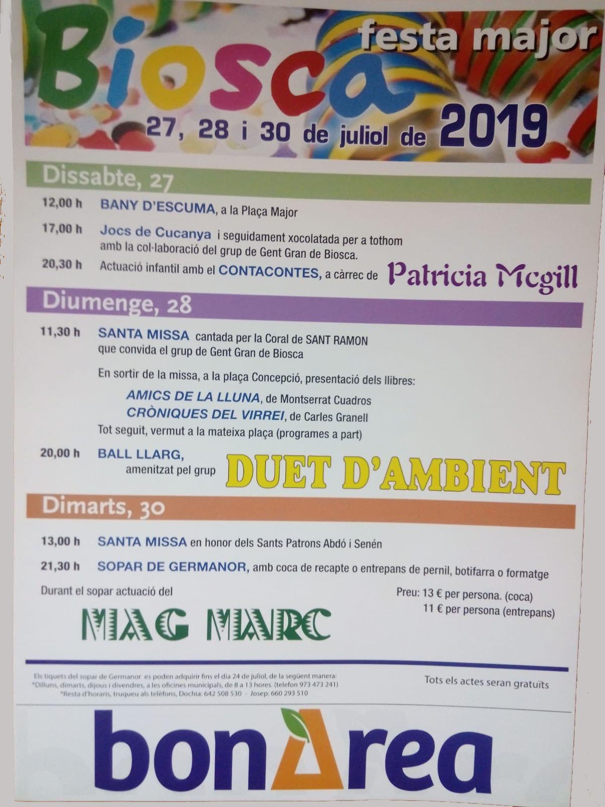 Festa major de Biosca 2019