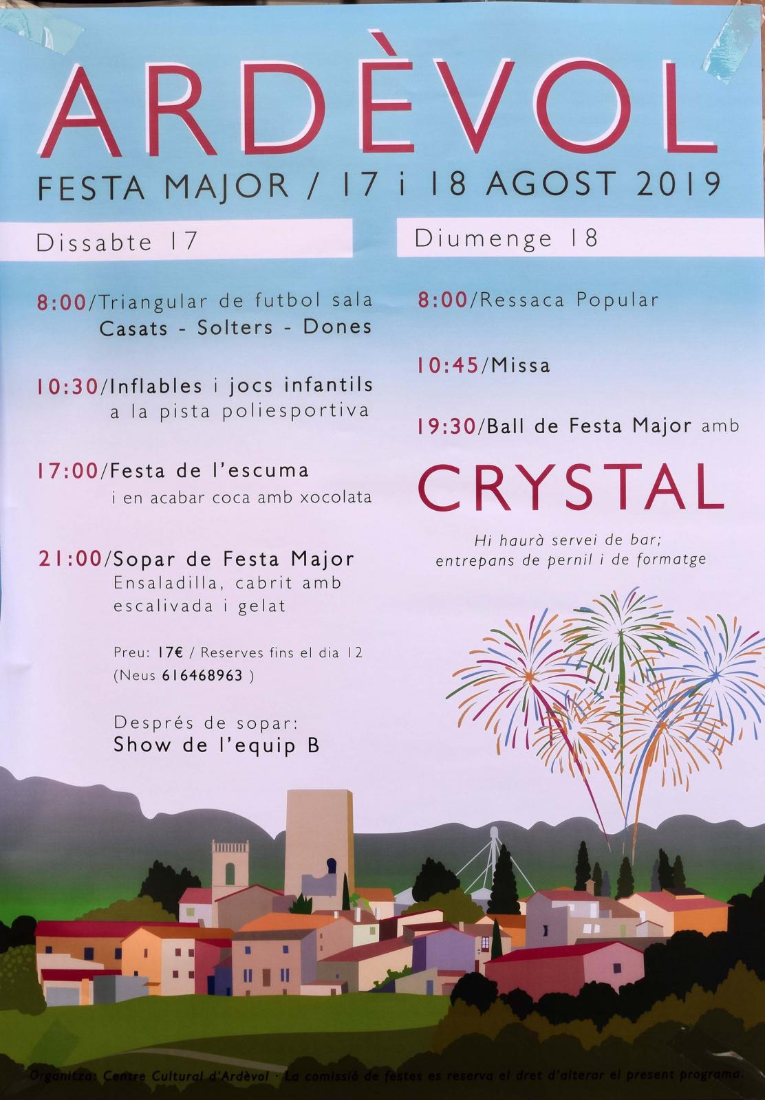 cartell Festa major d'Ardèvol 2019