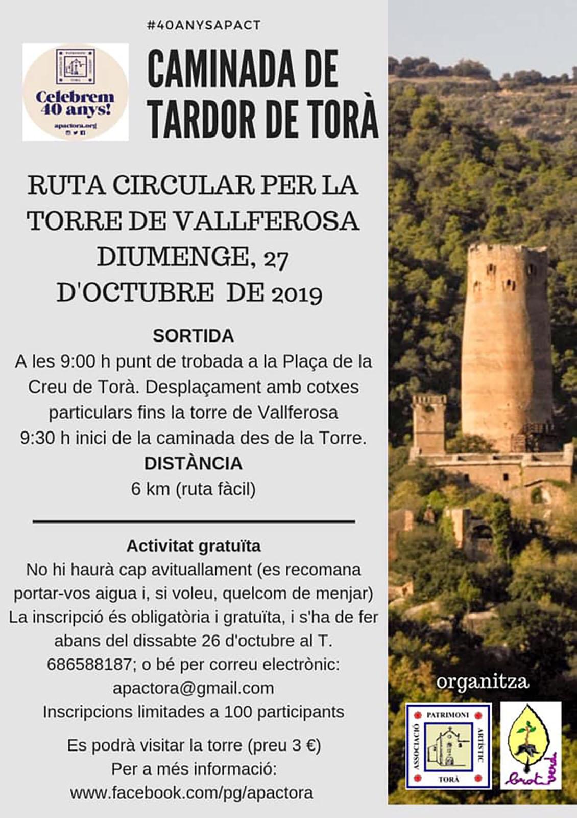 cartell Ruta circular per la torre de Vallferosa