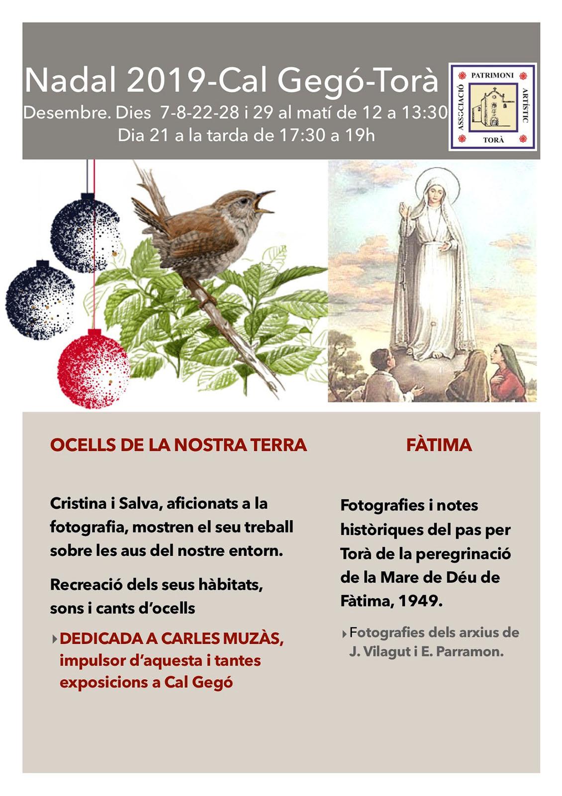 cartell Exposicions Nadal 2019 a cal Gegó